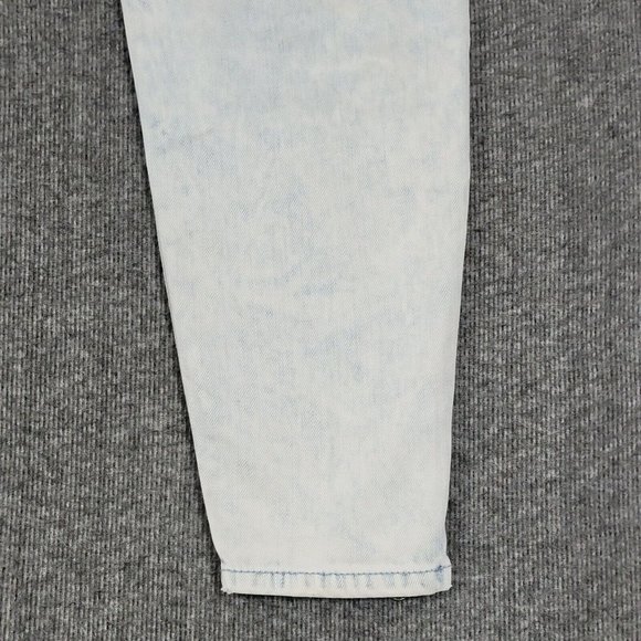 Abercrombie & Fitch Jeans Womens 32x26 Blue Tapered Ankle Zips Distressed Crop - Picture 10 of 13